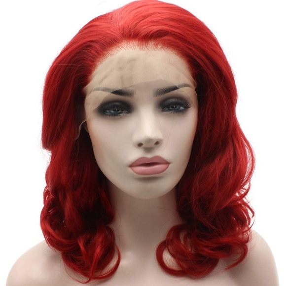 ?SUREN RED CURLY WAVY LACE FRONT WIG? *NWT*
??